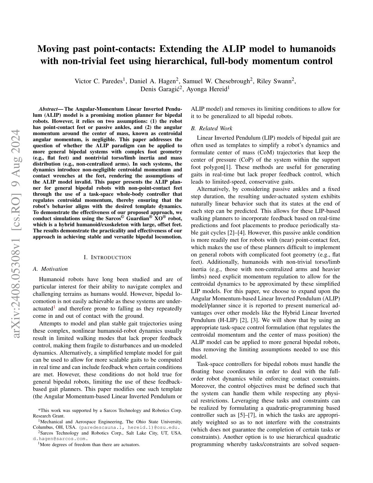 Moving past point-contacts: Extending the ALIP model to humanoids with ...
