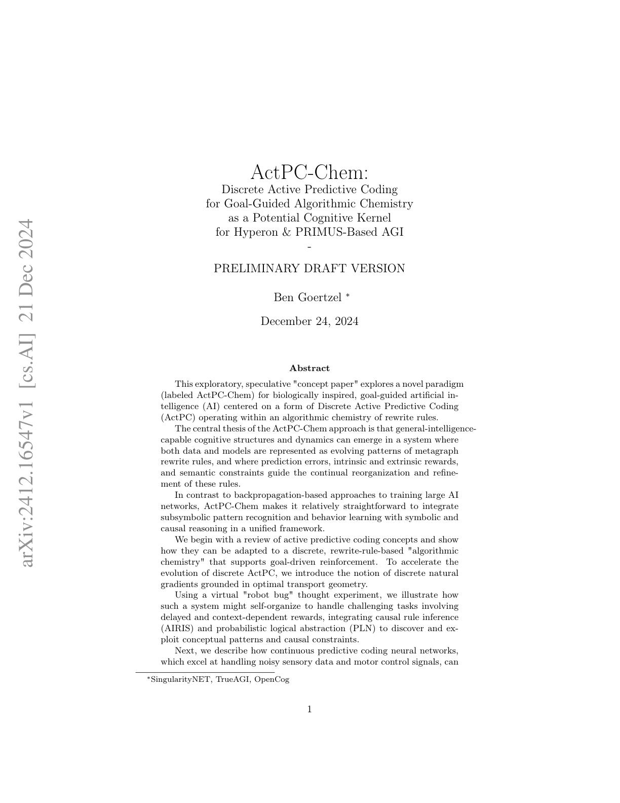 ActPC Chem Discrete Active Predictive Coding For Goal Guided Actpc chem discrete active predictive coding for goal guided