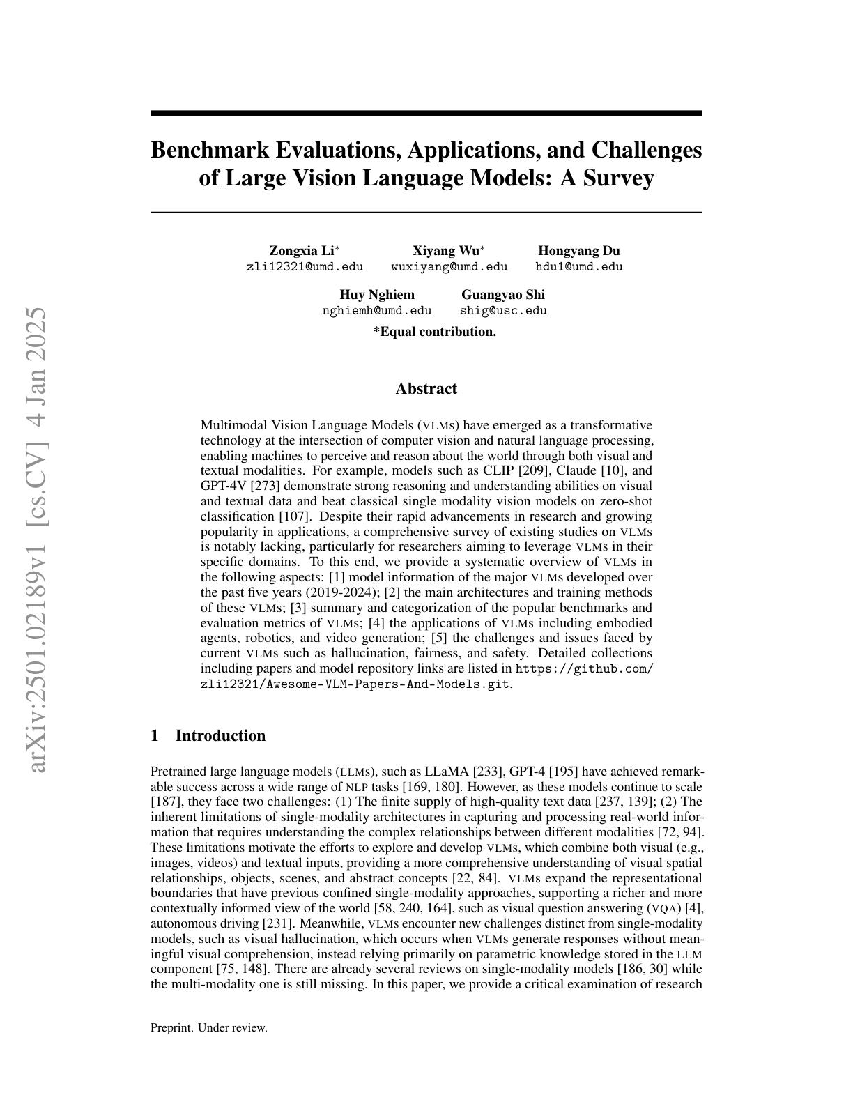 Benchmark Evaluations, Applications, and Challenges of Large Vision ...