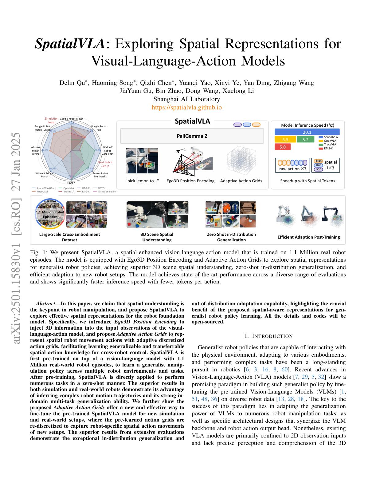 SpatialVLA: Exploring Spatial Representations for Visual-Language ...
