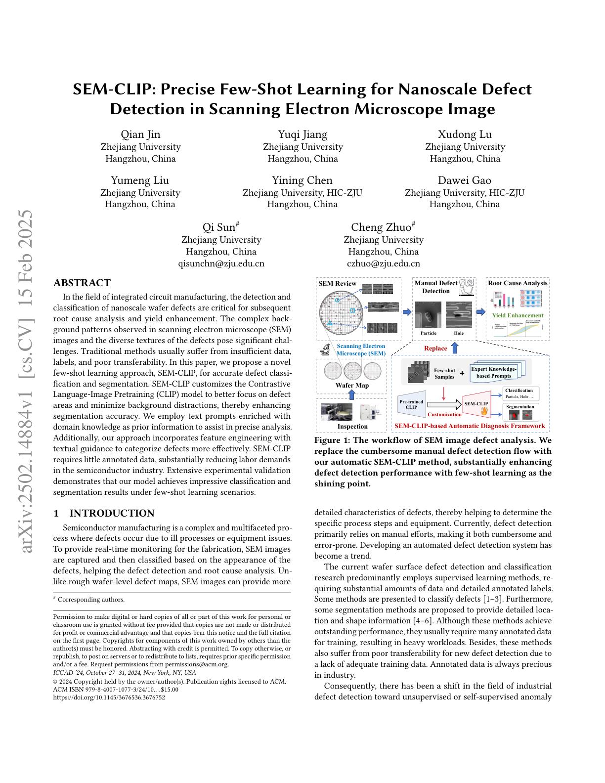 SEM-CLIP: Precise Few-Shot Learning for Nanoscale Defect Detection in ...