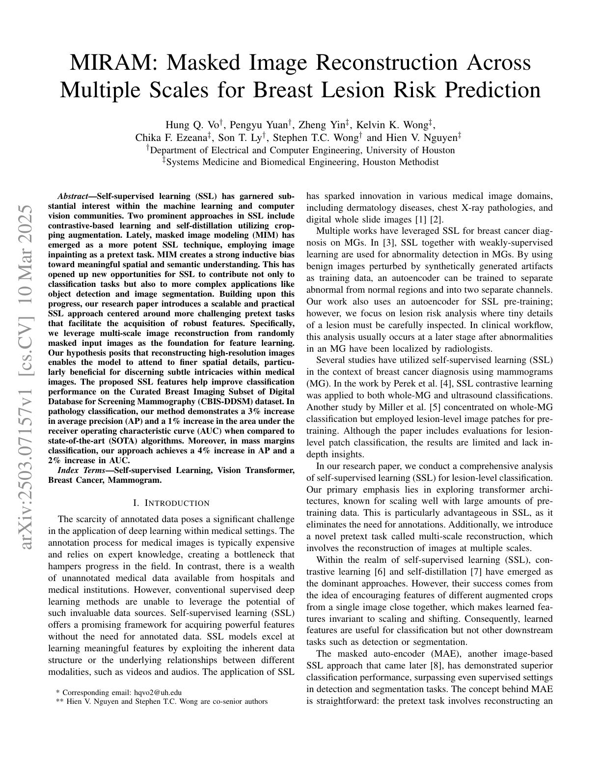 miram-masked-image-reconstruction-across-multiple-scales-for-breast