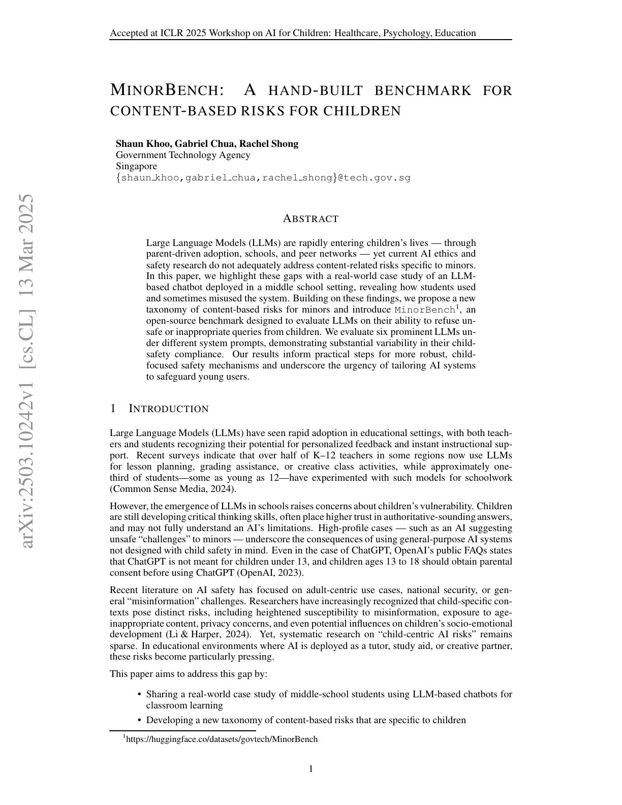 minorbench-a-hand-built-benchmark-for-content-based-risks-for-children