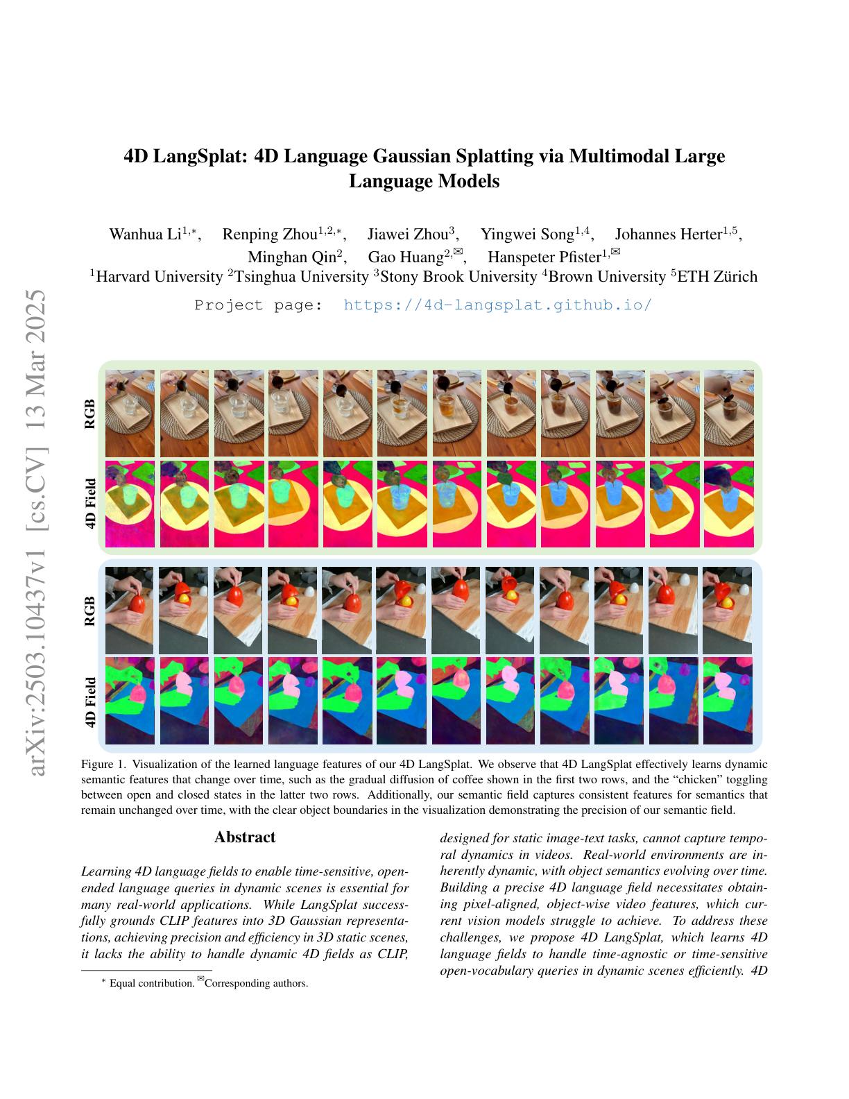 4D LangSplat: 4D Language Gaussian Splatting via Multimodal Large ...