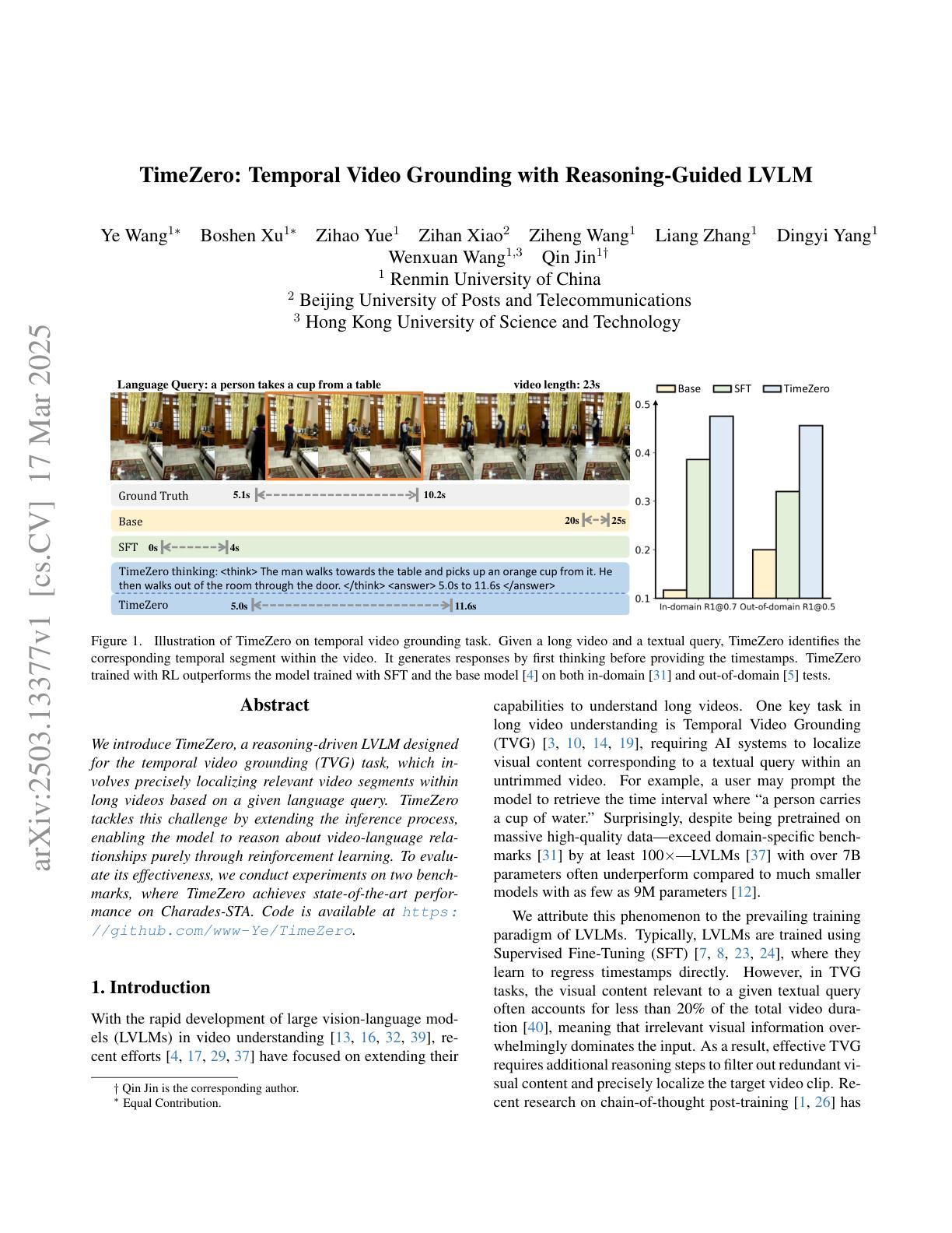 TimeZero: Temporal Video Grounding with Reasoning-Guided LVLM