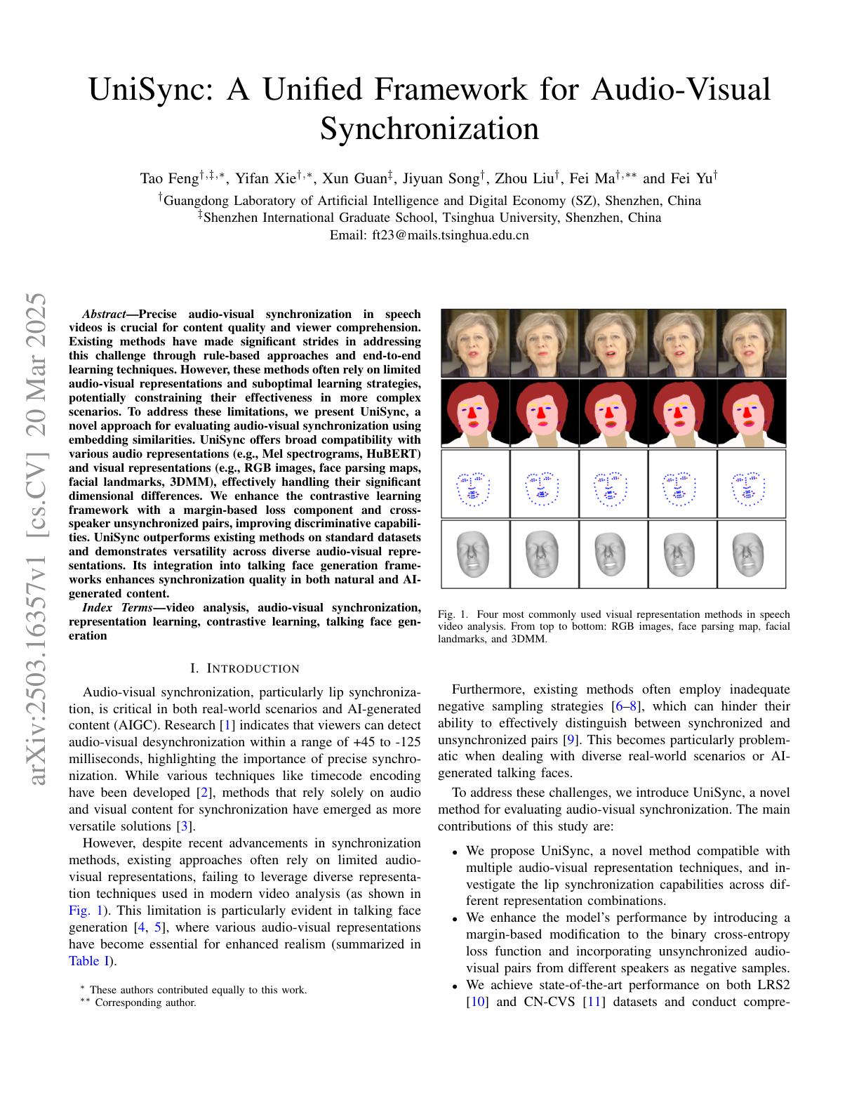 UniSync: A Unified Framework for Audio-Visual Synchronization