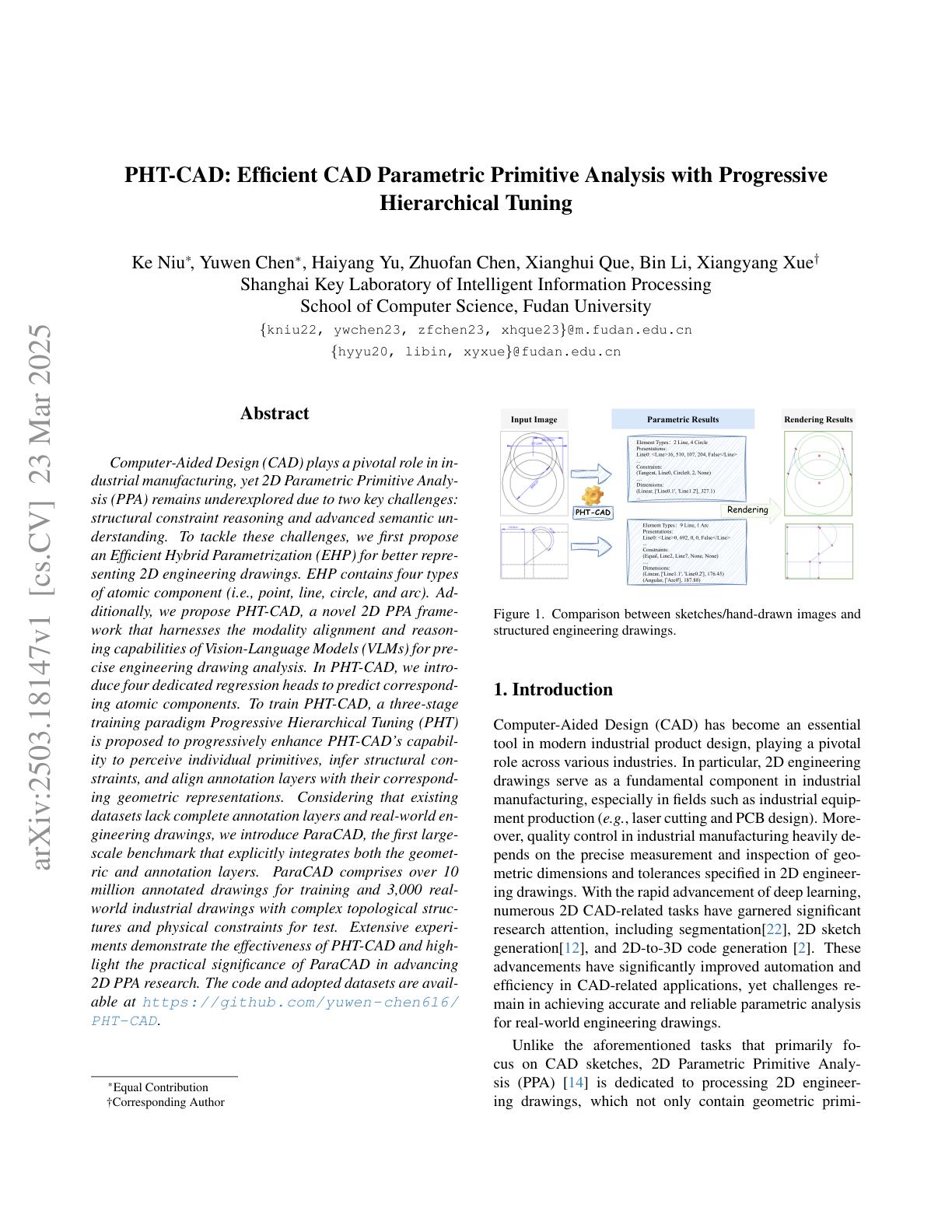 PHT-CAD: Efficient CAD Parametric Primitive Analysis with Progressive ...
