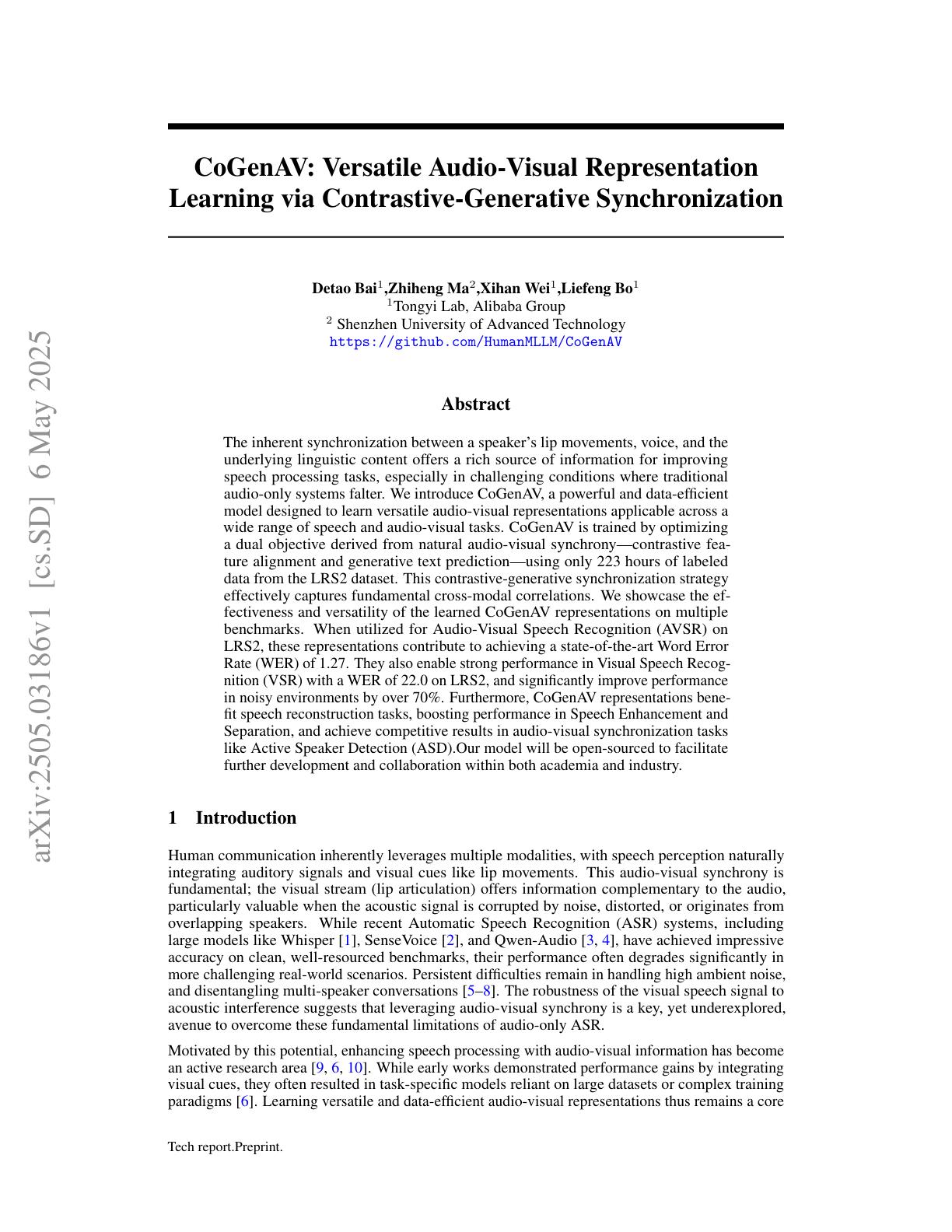 CoGenAV Versatile Audio Visual Representation Learning Via Contrastive cogenav-versatile-audio-visual-representation-learning-via-contrastive