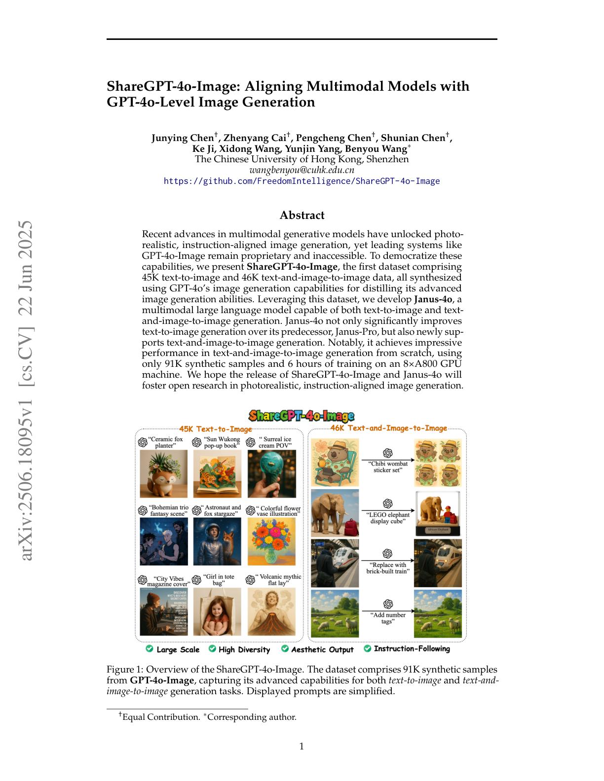 ShareGPT-4o-Image: Aligning Multimodal Models with GPT-4o-Level Image ...