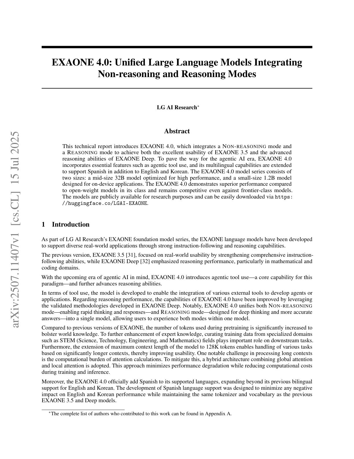 exaone-4-0-unified-large-language-models-integrating-non-reasoning-and