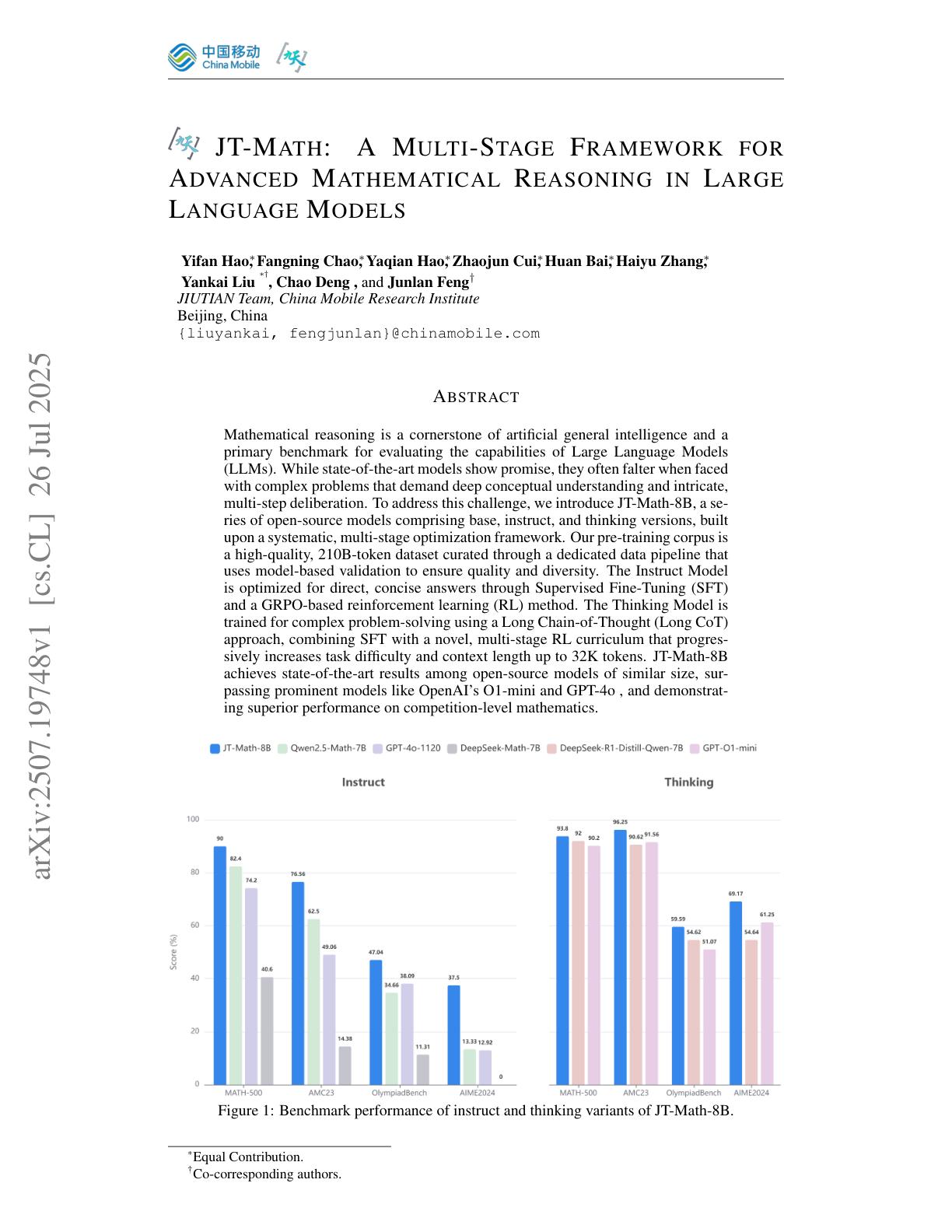 JT-Math: A Multi-Stage Framework for Advanced Mathematical Reasoning in ...
